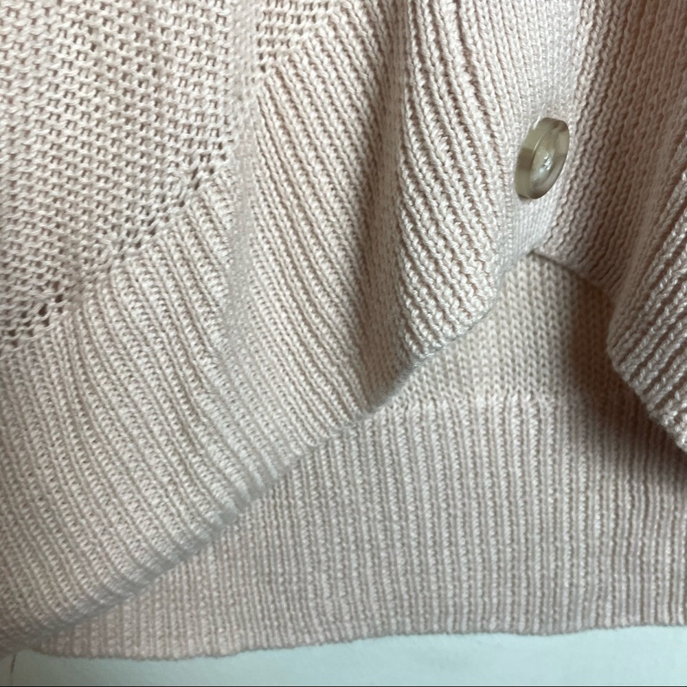 American Eagle Pink Color Block V-Neck Sweater - Picture 9 of 12